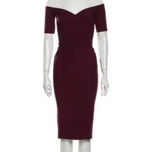 Cinq A Sept bodycon off shoulder cocktail dress